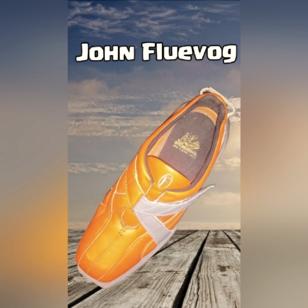 JOHN FLUEVOG Future Angel Orange & White Sneakers Modern Design NEW
